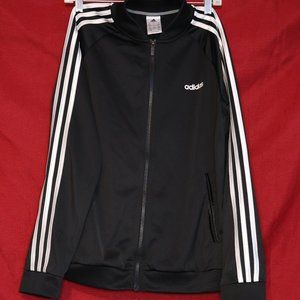 Black white stripped Adidas Zip-up